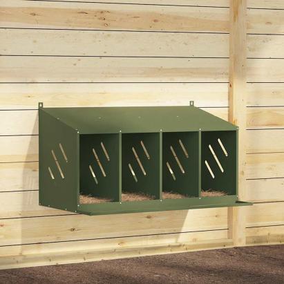 Cuibă pentru pui cu 4 compartimente, metal verde măsline GartenMobel Dekor
