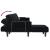 Canapea extensibilă în formă de L negru 260x140x70 cm catifea GartenMobel Dekor