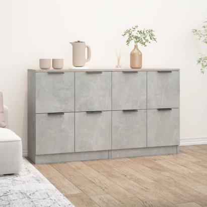 Servante, 2 piese, gri beton, 60x30x70 cm, lemn prelucrat GartenMobel Dekor