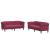 Set canapele, 2 piese, roșu vin, catifea GartenMobel Dekor
