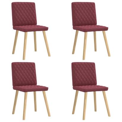 Scaune de bucătărie, 4 buc., roșu vin, material  textil GartenMobel Dekor