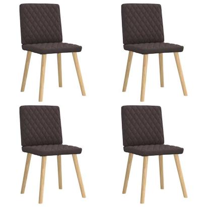 Scaune de bucătărie, 4 buc., maro închis, material textil GartenMobel Dekor