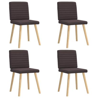 Scaune de bucătărie, 4 buc., maro închis, material textil GartenMobel Dekor