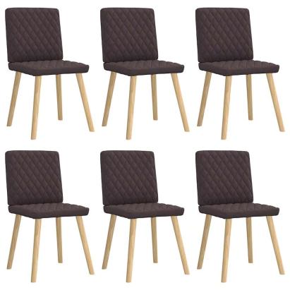 Scaune de bucătărie, 6 buc., maro închis, material textil GartenMobel Dekor