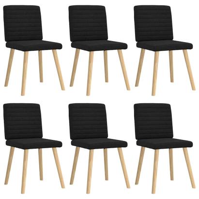 Scaune de sufragerie 6 buc. negru material textil GartenMobel Dekor