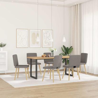 Scaune de sufragerie, 6 buc., gri taupe, material textil GartenMobel Dekor