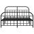 Cadru pat fără saltea, cu tăblie picioare negru 160x200cm metal GartenMobel Dekor