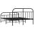 Cadru pat fără saltea, cu tăblie picioare negru 160x200cm metal GartenMobel Dekor