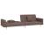 Canapea extensibilă cu 2 locuri, 2 perne, gri taupe, textil GartenMobel Dekor