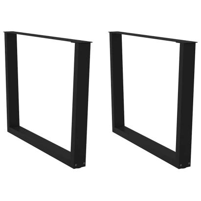 Picioare pentru masă în formă de V 2 buc Negru Oțel GartenMobel Dekor