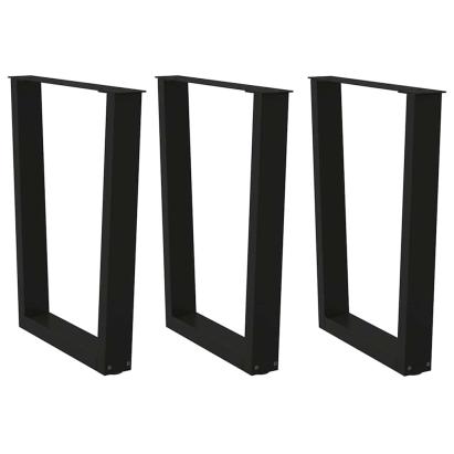 Picioare pentru masă în formă de V 3 buc Negru Oțel GartenMobel Dekor