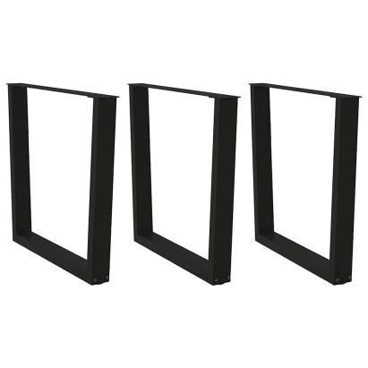 Picioare pentru masă în formă de V 3 buc Negru Oțel GartenMobel Dekor