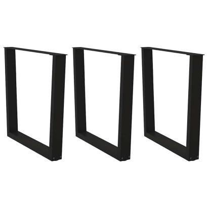 Picioare pentru masă în formă de V 3 buc Negru Oțel GartenMobel Dekor