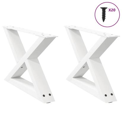 Picioare măsuță de cafea 2 buc Alb 50x(30-31,3) cm Oțel GartenMobel Dekor
