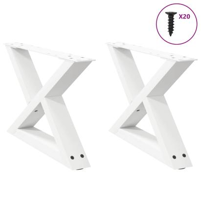 Picioare măsuță de cafea 2 buc Alb 60x(30-31,3) cm Oțel GartenMobel Dekor