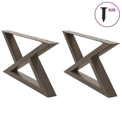 Picioare măsuță de cafea 2 buc Oțel natural 70x(30-31,3)cm Oțel GartenMobel Dekor