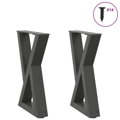 Picioare măsuță de cafea 2 buc Antracit 28x(42-43,3) cm Oțel GartenMobel Dekor