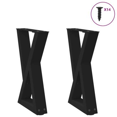 Picioare măsuță de cafea 2 buc Negru 38x(42-43,3) cm Oțel GartenMobel Dekor