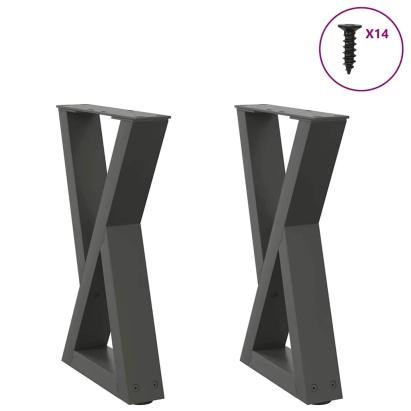 Picioare măsuță de cafea 2 buc Antracit 38x(42-43,3) cm Oțel GartenMobel Dekor
