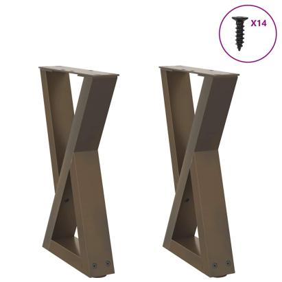 Picioare măsuță de cafea 2 buc Oțel natural 38x(42-43,3)cm Oțel GartenMobel Dekor