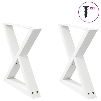 Picioare măsuță de cafea 2 buc Alb 60x(42-43,3) cm Oțel GartenMobel Dekor