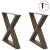 Picioare măsuță de cafea 2 buc Oțel natural 60x(42-43,3)cm Oțel GartenMobel Dekor