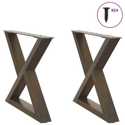 Picioare măsuță de cafea 2 buc Oțel natural 60x(42-43,3)cm Oțel GartenMobel Dekor