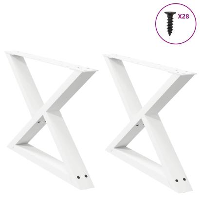 Picioare măsuță de cafea 2 buc Alb 70x(42-43,3) cm Oțel GartenMobel Dekor
