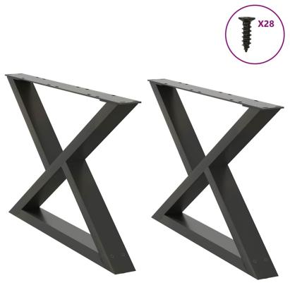 Picioare măsuță de cafea 2 buc Antracit 70x(42-43,3) cm Oțel GartenMobel Dekor