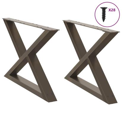 Picioare măsuță de cafea 2 buc Oțel natural 70x(42-43,3)cm Oțel GartenMobel Dekor