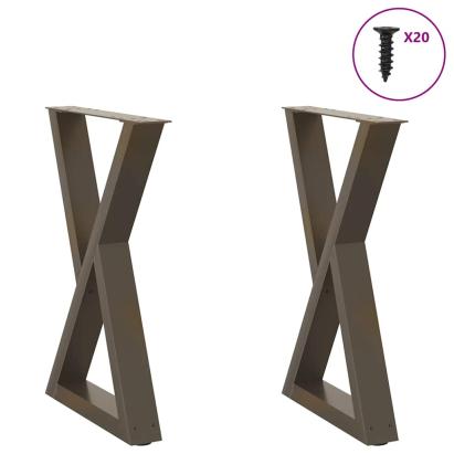 Picioare pentru masă 2 buc Oțel natural 60x(72-73,3) cm Oțel GartenMobel Dekor