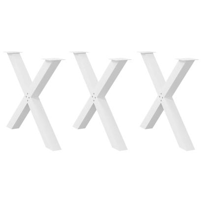 Picioare pentru masă în formă de X 3 buc alb 90x(72-73) cm oțel GartenMobel Dekor