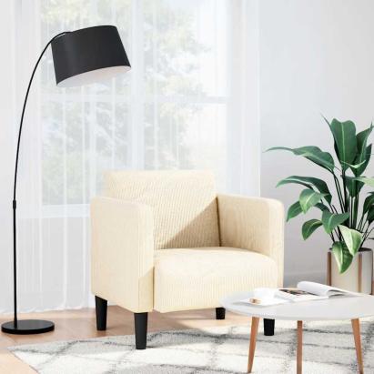 Canapea scaun cu cotiere crem 54 cm țesătură velur GartenMobel Dekor
