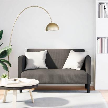 Canapea lovesea gri deschis 109 cm țesătură din velur GartenMobel Dekor