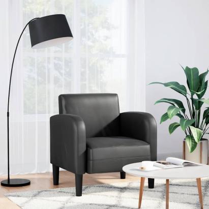 Canapea scaun cu cotiere negru 54 cm piele artificială GartenMobel Dekor
