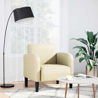 Canapea scaun cu cotiere crem 54 cm piele artificială GartenMobel Dekor