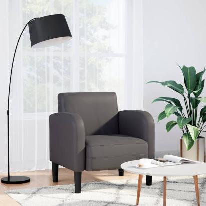 Canapea scaun cu cotiere gri 54 cm piele artificială GartenMobel Dekor