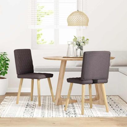 Scaune de masă, 2 buc., maro închis, material textil GartenMobel Dekor