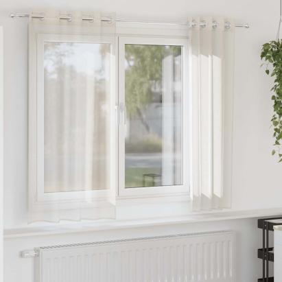 Perdele Voile cu Oelii 2 buc Crem 140x175 cm GartenMobel Dekor