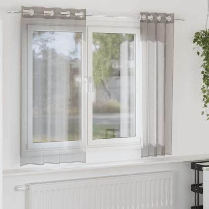 Perdele Voile cu Oelii 2 buc Gri deschis 140x140 cm GartenMobel Dekor