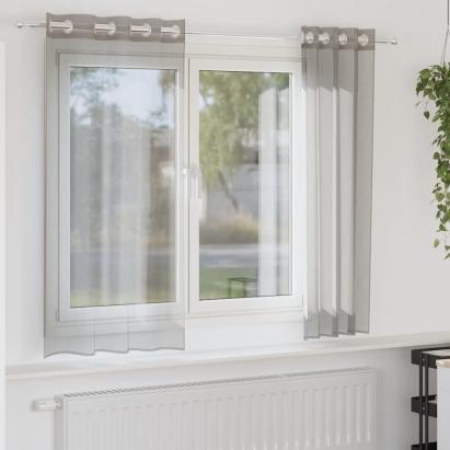 Perdele Voile cu Oelii 2 buc Gri deschis 140x175 cm GartenMobel Dekor