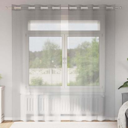 Perdele Voile cu Oelii 2 buc Gri deschis 140x245 cm GartenMobel Dekor