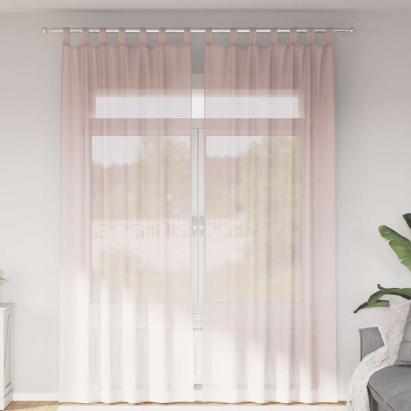 Perdele Voile cu buzunare pentru bare 2 buc Roz deschis GartenMobel Dekor