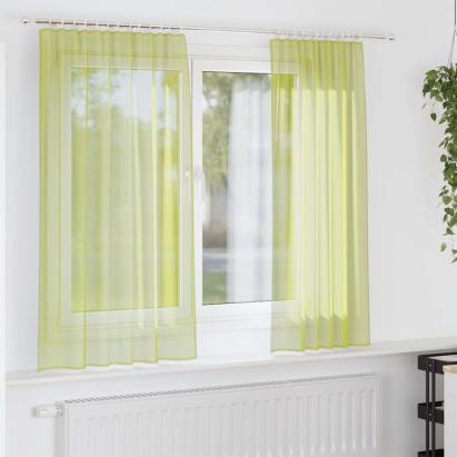 Perdele din voile cu tablă 2 buc Verde măr GartenMobel Dekor