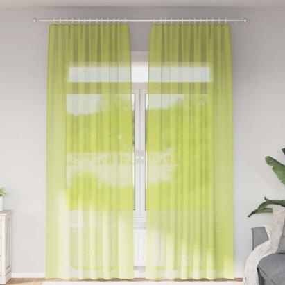 Perdele din voile cu tablă 2 buc Verde măr GartenMobel Dekor