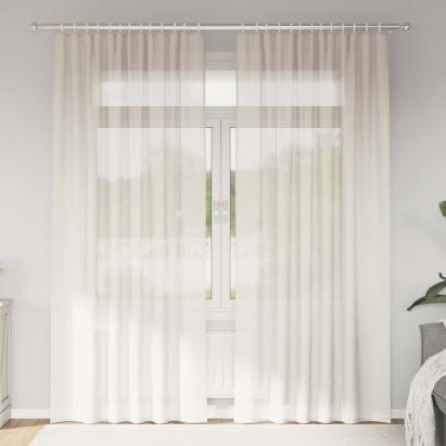 Perdele din voile cu tablă 2 buc crem GartenMobel Dekor