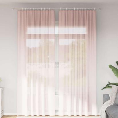Perdele voal cu bucle 2 buc Roz deschis 140x260 cm GartenMobel Dekor