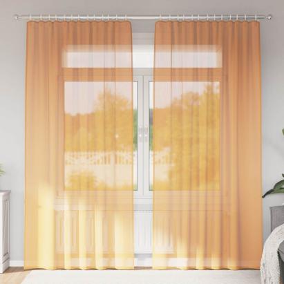 Perdele Voile cu Bucle 2 buc Portocaliu 140x225 cm GartenMobel Dekor