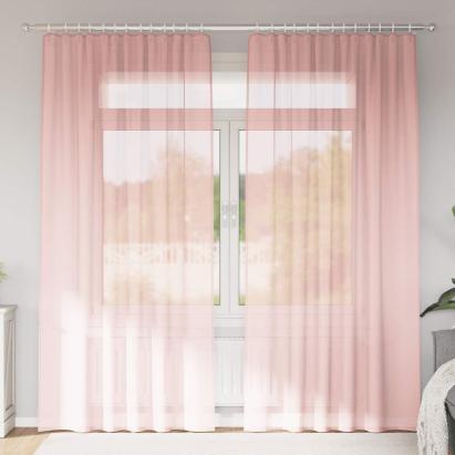 Perdele Voile cu Bucle 2 buc Roz 140x225 cm GartenMobel Dekor