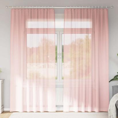 Perdele Voile cu Bucle 2 buc Roz 140x245 cm GartenMobel Dekor